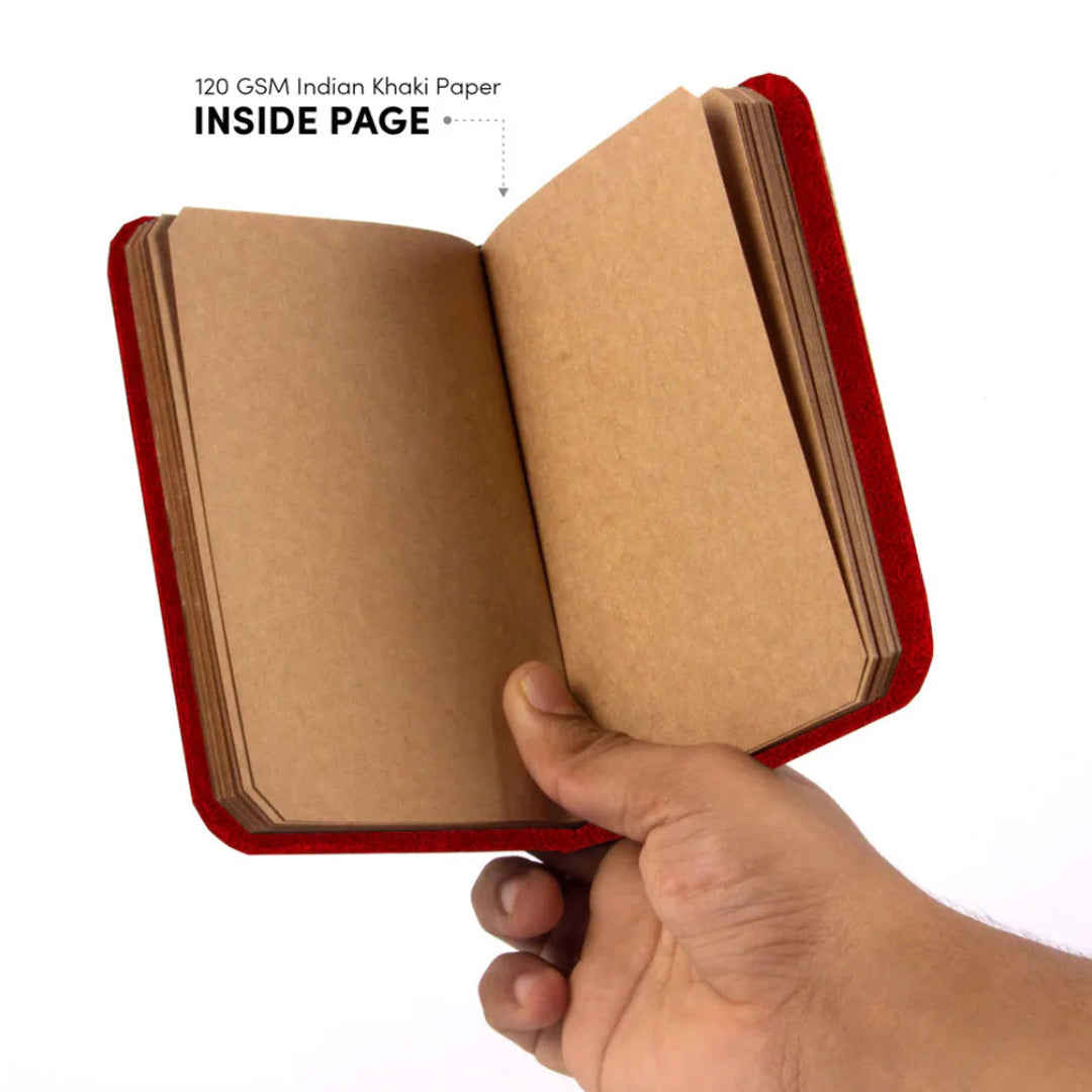 Mooch Handcrafted Khaki A5 Plain Notebook