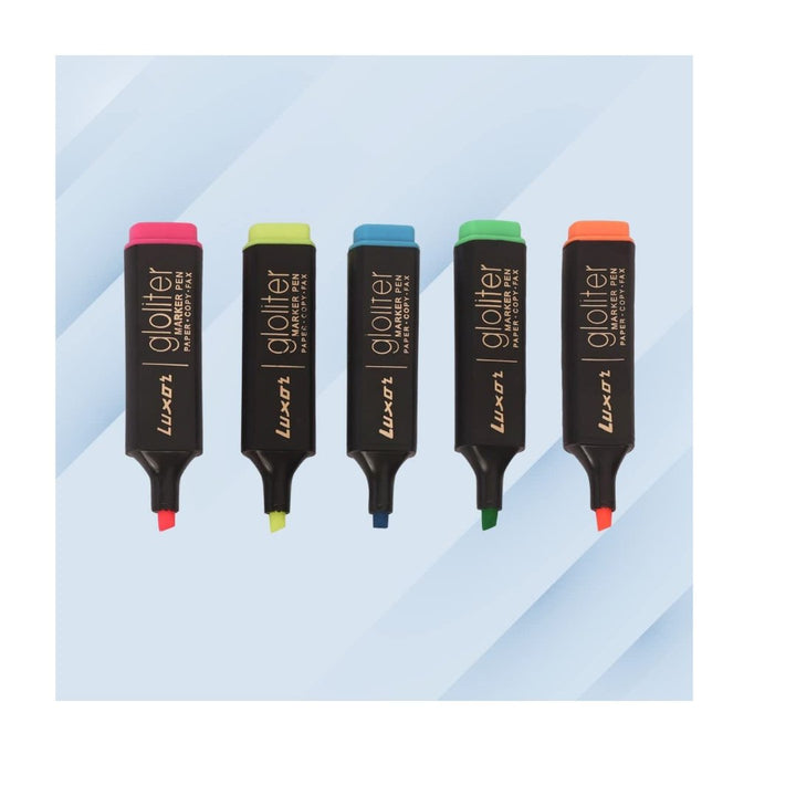 Luxor Gloliter Marker Pen - Assorted Colors- Set Of 5 - SCOOBOO - 9000013630 - Markers