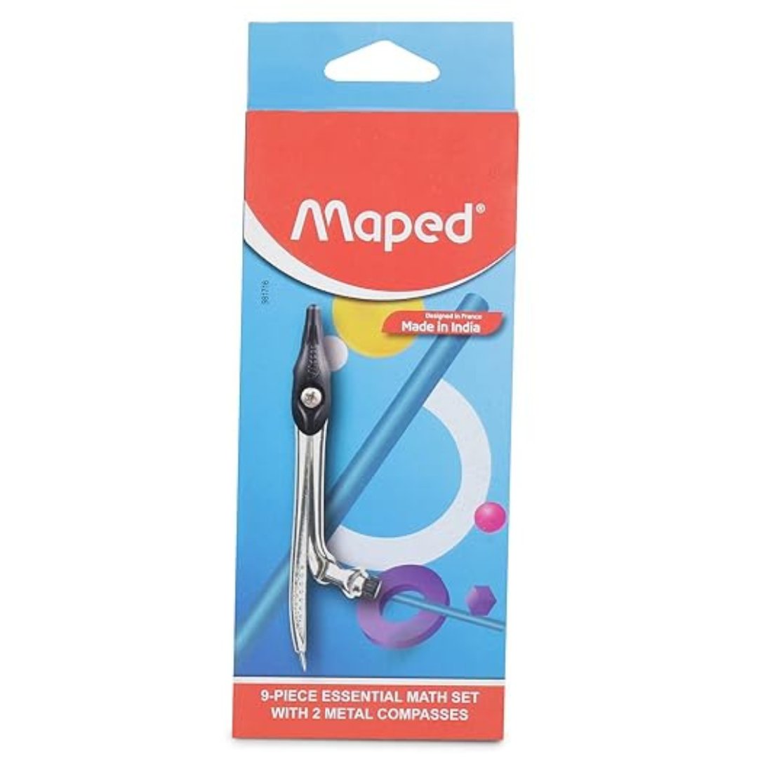 Map Instrument Box Maped 9 PC Instrument Essential Math Set - SCOOBOO - Maped