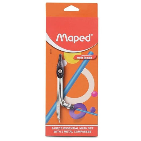 Maped 9 PC Instrument Essential Math Set - SCOOBOO - 981716 - Geometry Box