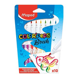 Maped Color Peps Brush Tip Pen Set - Pack of 10 - SCOOBOO - 848010 - Brush Pens