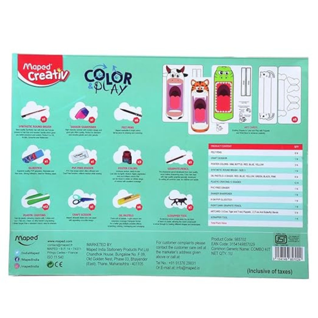 Maped Creativ Art & Fun Kit- 39pc Set - SCOOBOO - 985702 - DIY Box & Kids Art Kit