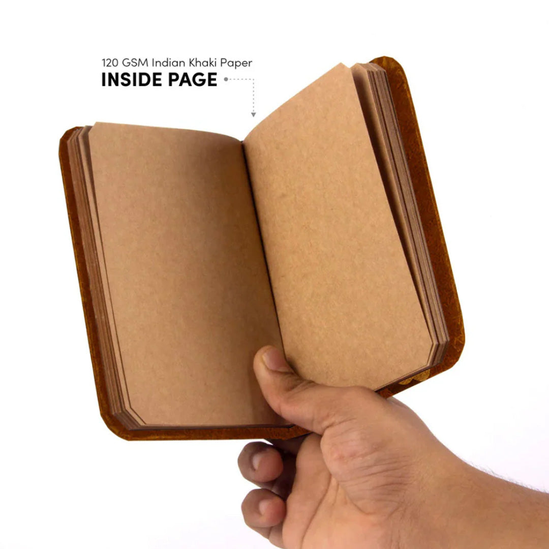 Mooch Handcrafted Khaki A5 Plain Notebook