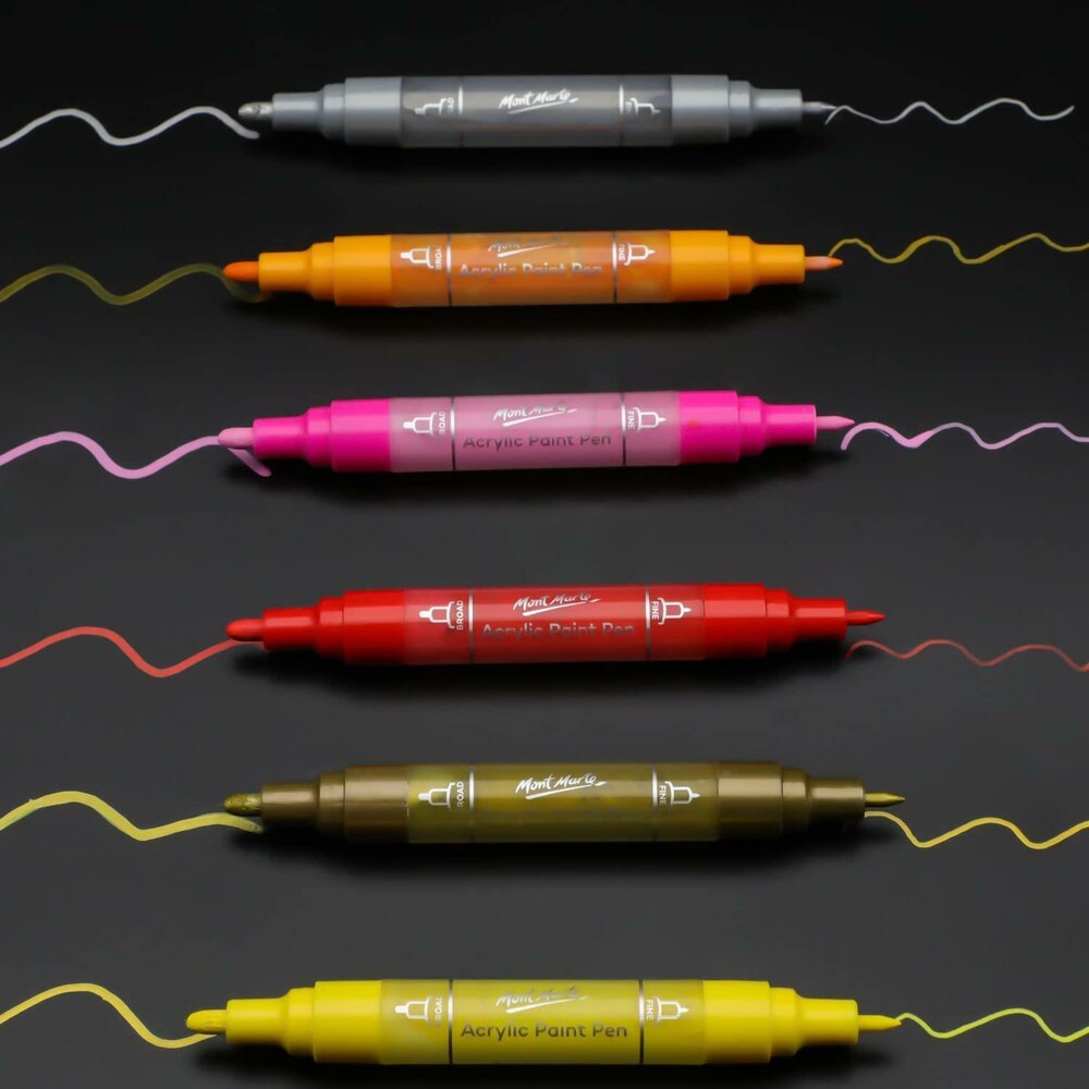 Mont Marte Dual Tip Acrylic Paint Pens Signature - 12pc