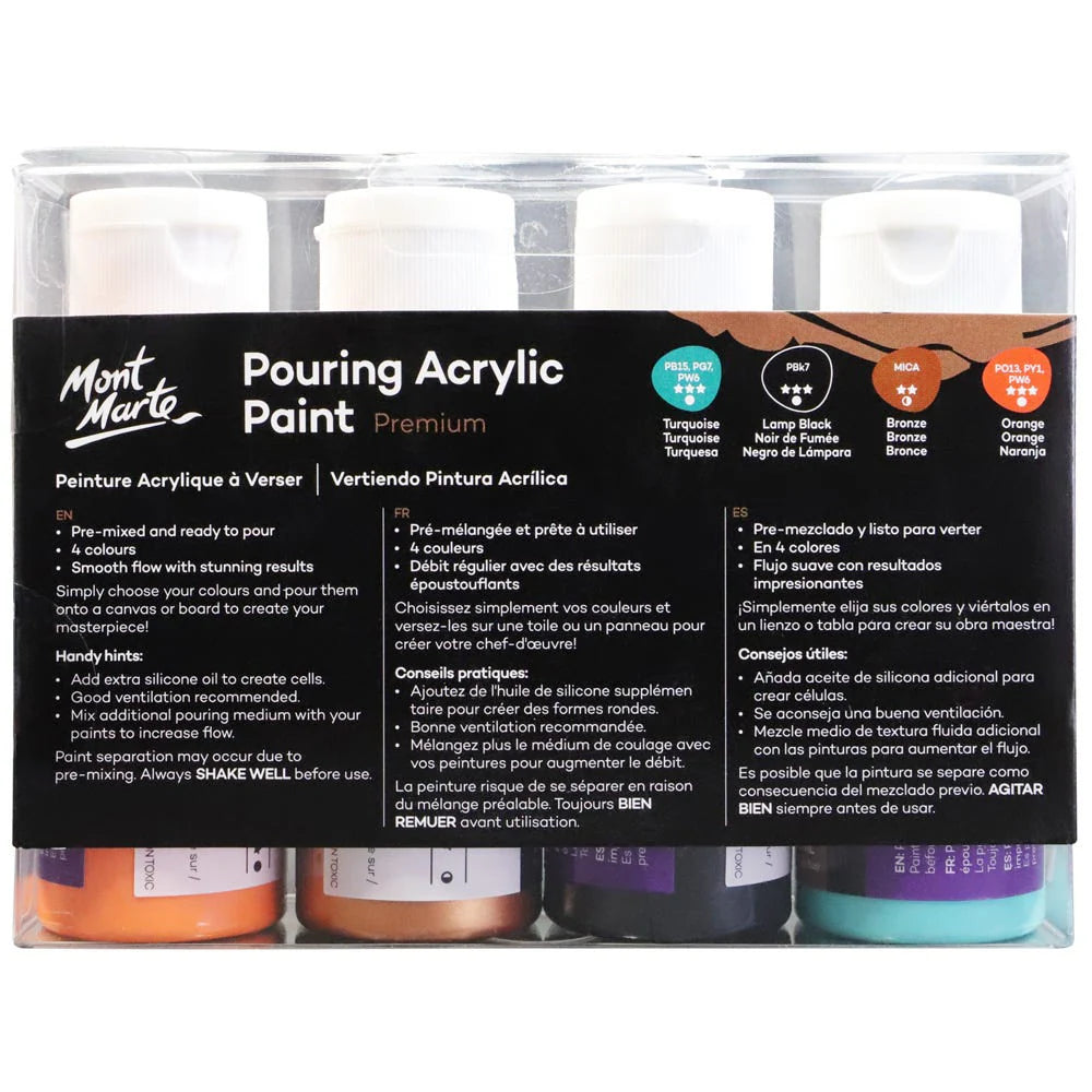 Mont Marte Pouring Acrylic 60ml 4pc - Symphony