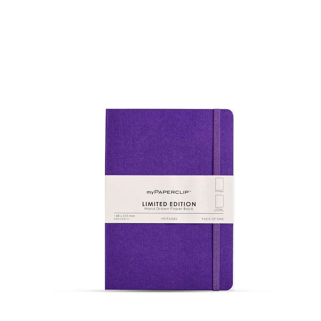 myPaperclip Limited Edition Hand Drawn Paper Back A5 Plain Notebook
