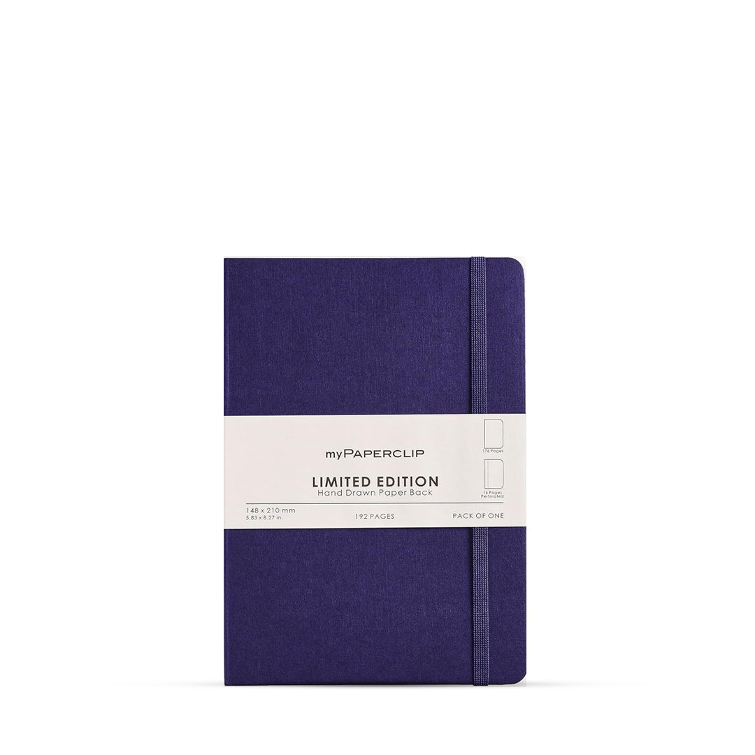 myPaperclip Limited Edition Hand Drawn Paper Back A5 Plain Notebook