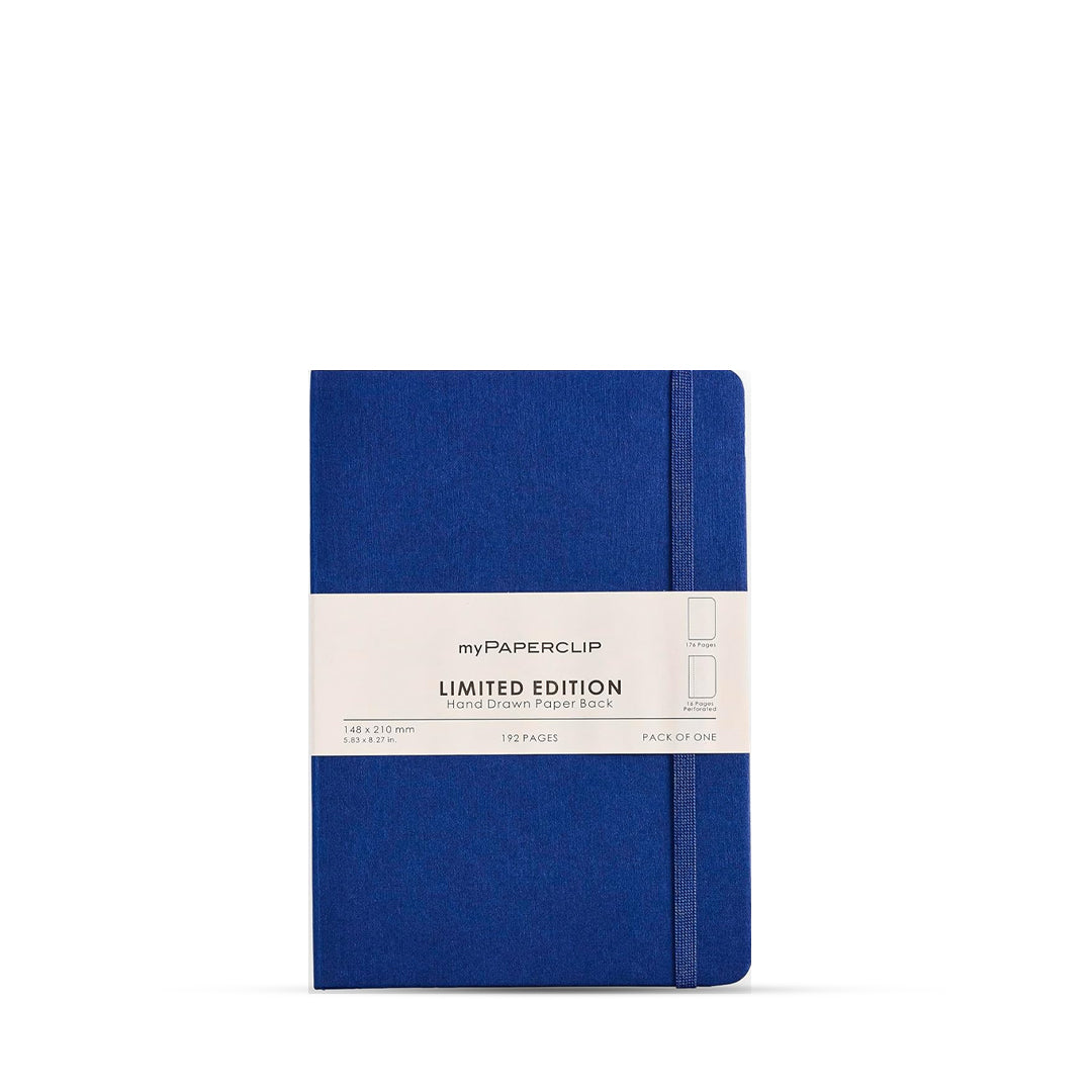 myPaperclip Limited Edition Hand Drawn Paper Back A5 Plain Notebook
