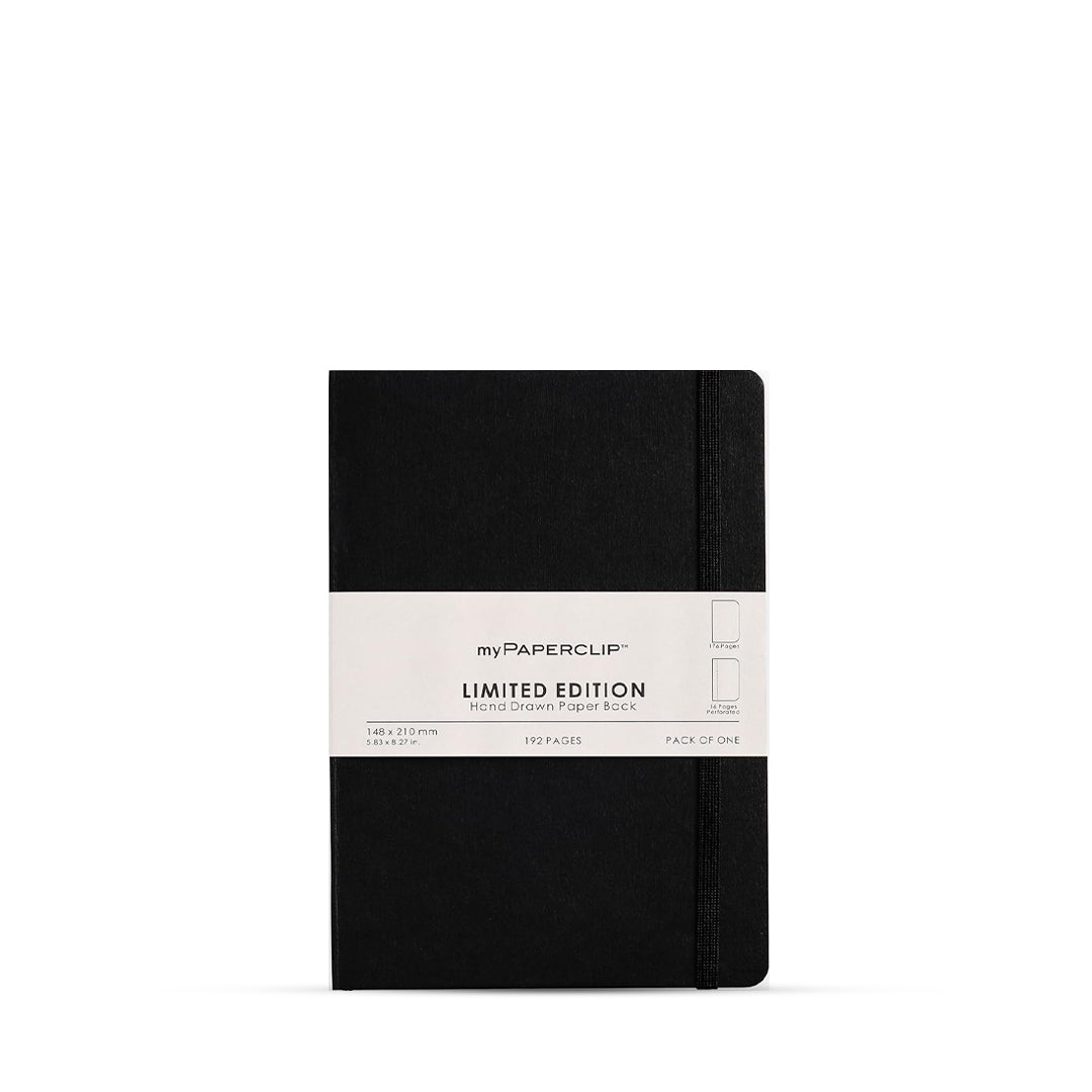 myPaperclip Limited Edition Hand Drawn Paper Back A5 Plain Notebook