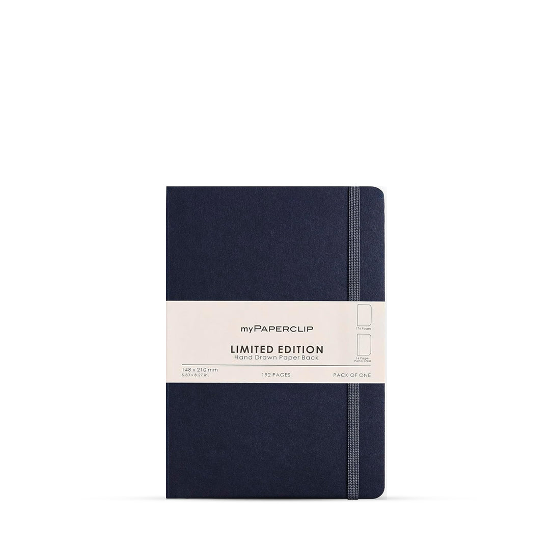 myPaperclip Limited Edition Hand Drawn Paper Back A5 Plain Notebook