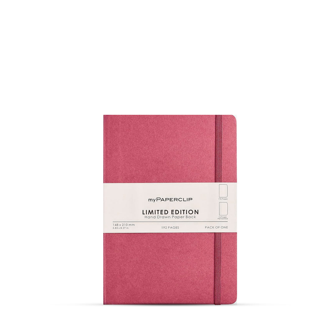 myPaperclip Limited Edition Hand Drawn Paper Back A5 Plain Notebook