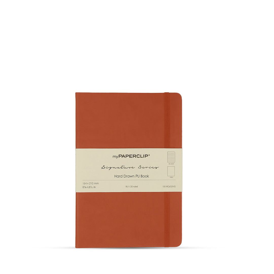 myPaperclip Signature Series PU Back A5 Ruled Notebook
