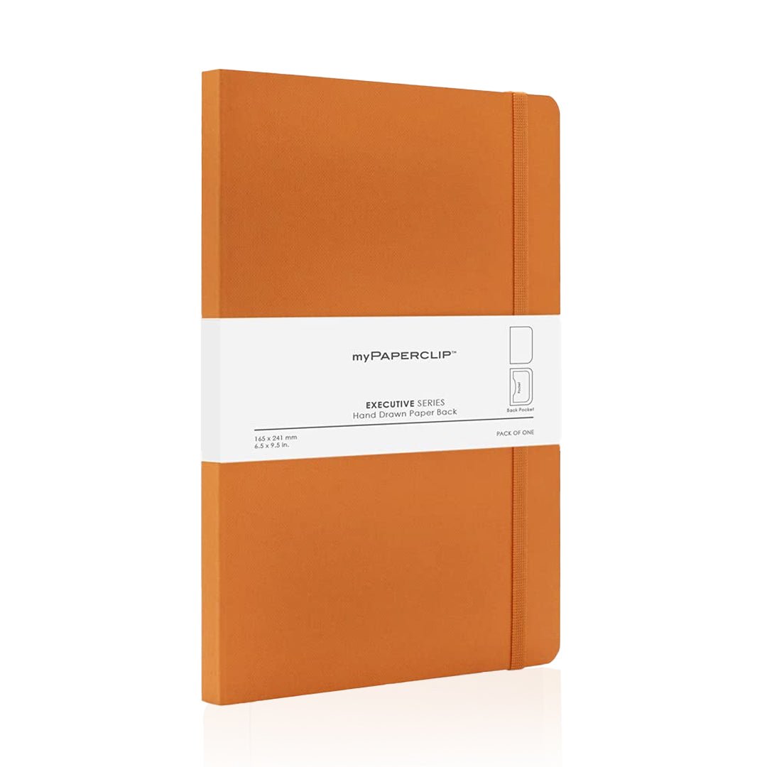 MyPAPERCLIP Executive Series Hand Drawn Paper Back - Plain A5 - SCOOBOO - ESP240A5 - P - Orange - Plain