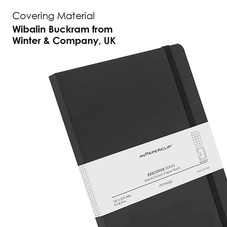 Mypaperclip Executive Series Hand Drawn Paper Back Plain A6 Notebook - SCOOBOO - ESP192S - P Black - Plain