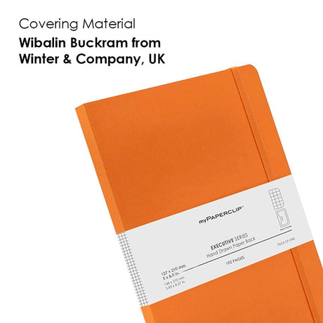 Mypaperclip Executive Series Hand Drawn Paper Back Plain A6 Notebook - SCOOBOO - ESP192S - P Orange - Plain