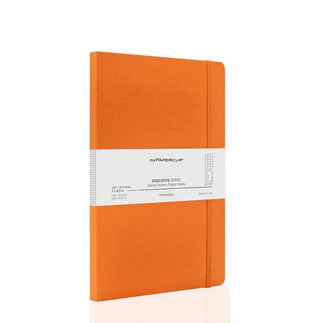 Mypaperclip Executive Series Hand Drawn Paper Back Plain A6 Notebook - SCOOBOO - ESP192S - P Orange - Plain