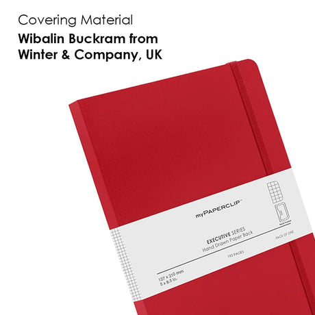 Mypaperclip Executive Series Hand Drawn Paper Back Plain A6 Notebook - SCOOBOO - ESP192S - P Red - Plain