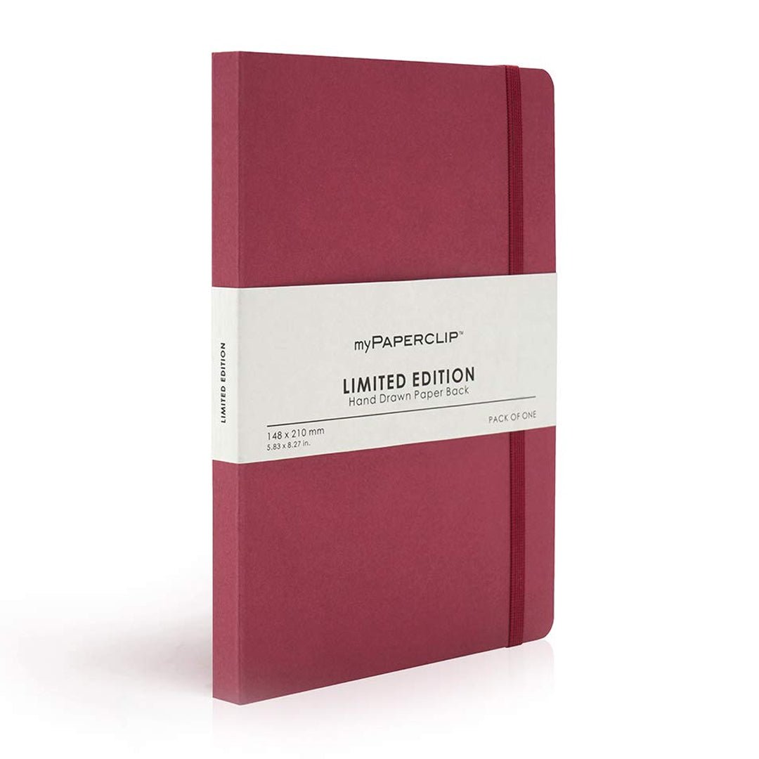 Mypaperclip Limited Edition Hand Drawn Paper Back Plain Notebook A5 - Size - SCOOBOO - LEP192A5 - P Raspberry - Plain