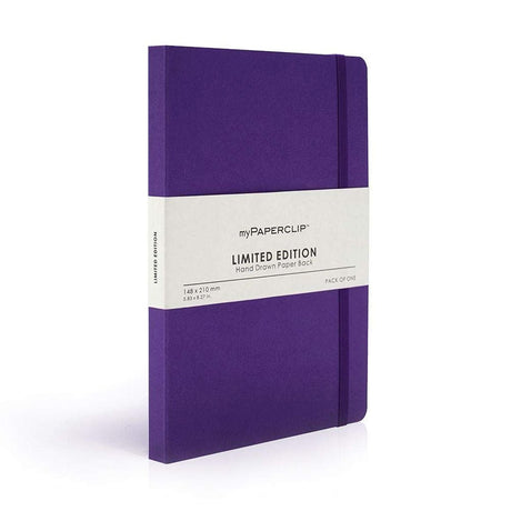 Mypaperclip Limited Edition Hand Drawn Paper Back Plain Notebook A5 - Size - SCOOBOO - LEP192A5 - P Amethyst - Plain