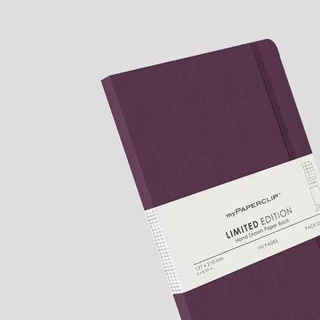 Mypaperclip Limited Edition Hand Drawn Paper Back Ruled Notebook (A5 - Size) - SCOOBOO - LEP192A5 - R PLUM - Ruled