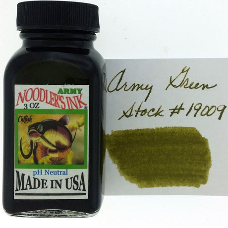 Noodler's Ink Bottle (Army - 88 ML) 19009 - SCOOBOO - NL_INKBTL_ARMY_88ML_19009 - Ink