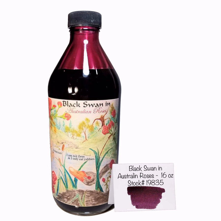 Noodler's Ink Bottle (Black Swan in Australian Roses - 475 ML) 19835 - SCOOBOO - NL_INKBTL_NSW_475ML_19835 - Ink