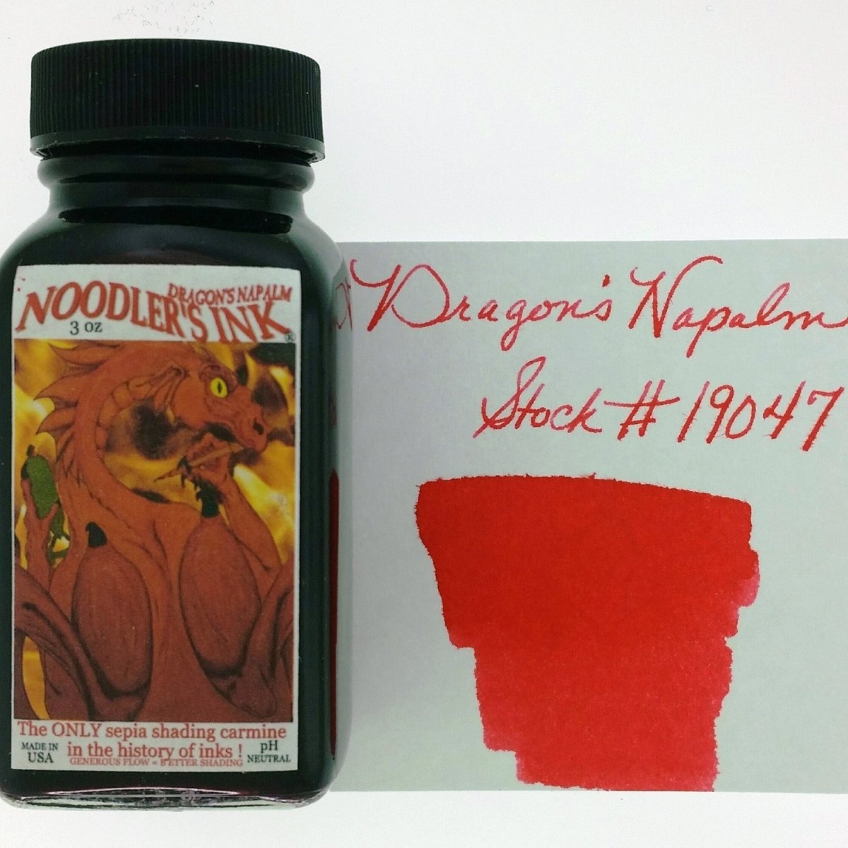 Noodler's Ink Bottle (Dragon's Napalm - 88 ML) 19047 - SCOOBOO - NL_INKBTL_NAPALM_88ML_19047 - Ink