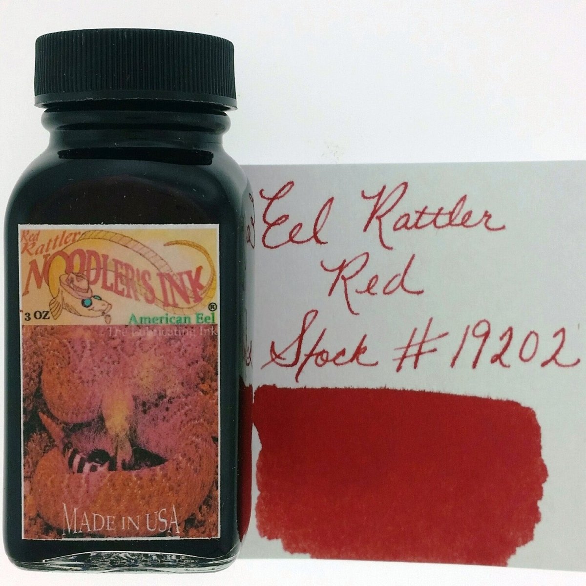 Noodler's Ink Bottle (Eel Rattler Red - 88 ML) 19202 - SCOOBOO - NL_INKBTL_RATTLER_88ML_19202 - Ink