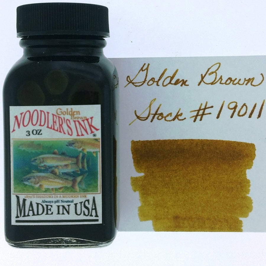 Noodler's Ink Bottle (Golden Brown - 88 ML) 19011 - SCOOBOO - NL_INKBTL_GOLDEN_88ML_19011 - Ink