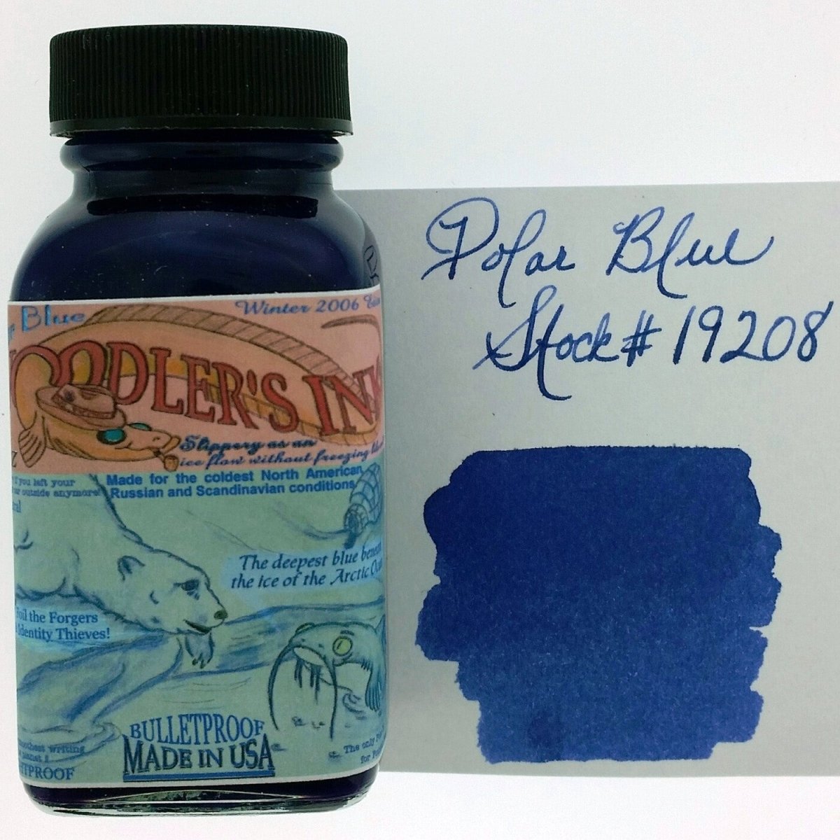 Noodler's Ink Bottle (Polar Blue - 88 ML) 19208 - SCOOBOO - NL_INKBTL_POLAR_BLUE_88ML_19208 - Ink