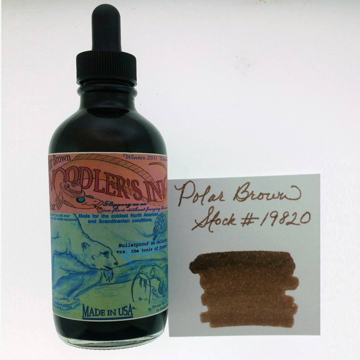 Noodler's Ink Bottle (Polar Brown - 133 ML) 19820 - SCOOBOO - NL_INKBTL_POLAR_BROWN_133ML_19820 - Ink