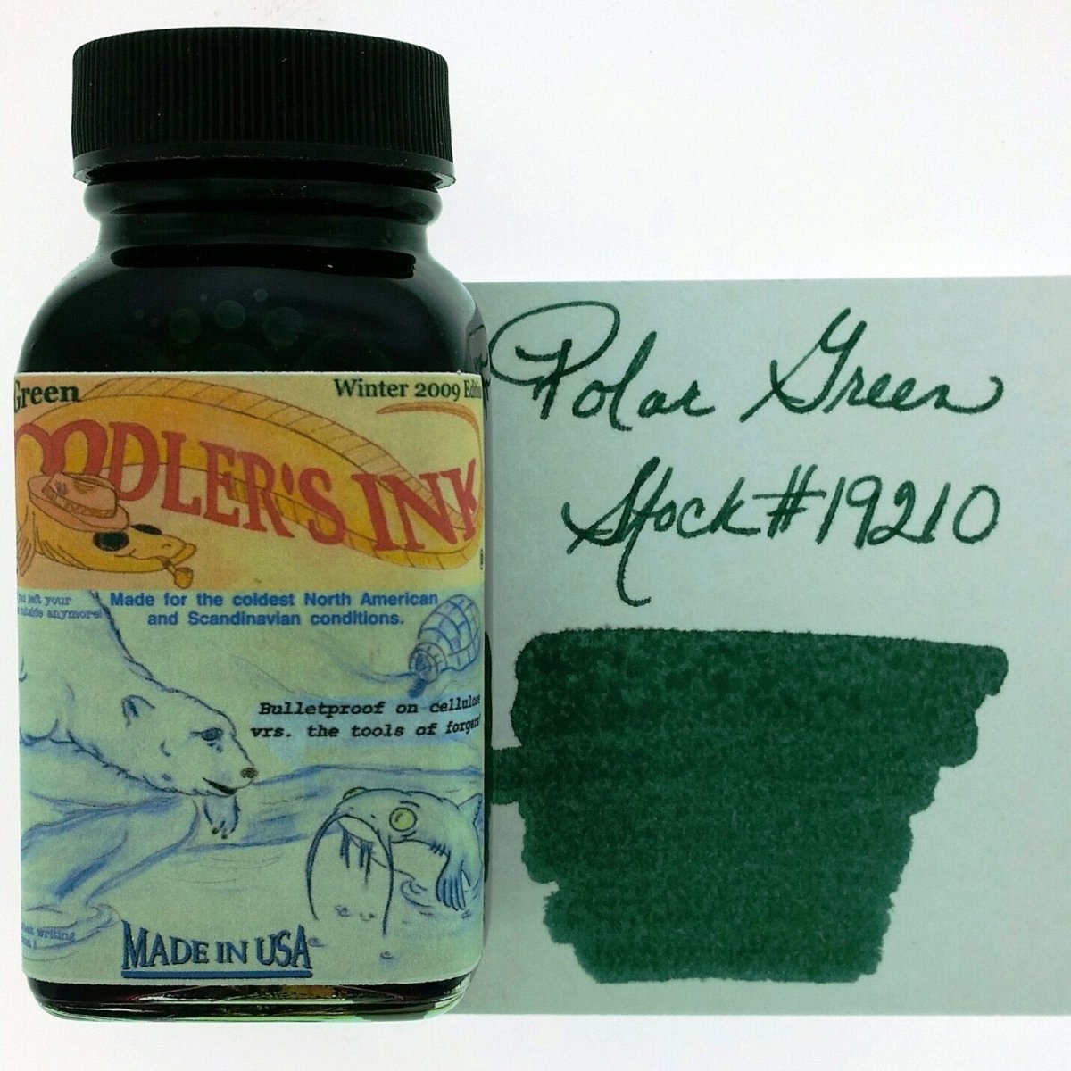 Noodler's Ink Bottle (Polar Green - 88 ML) 19210 - SCOOBOO - NL_INKBTL_POLAR_GREEN_88ML_19210 - Ink