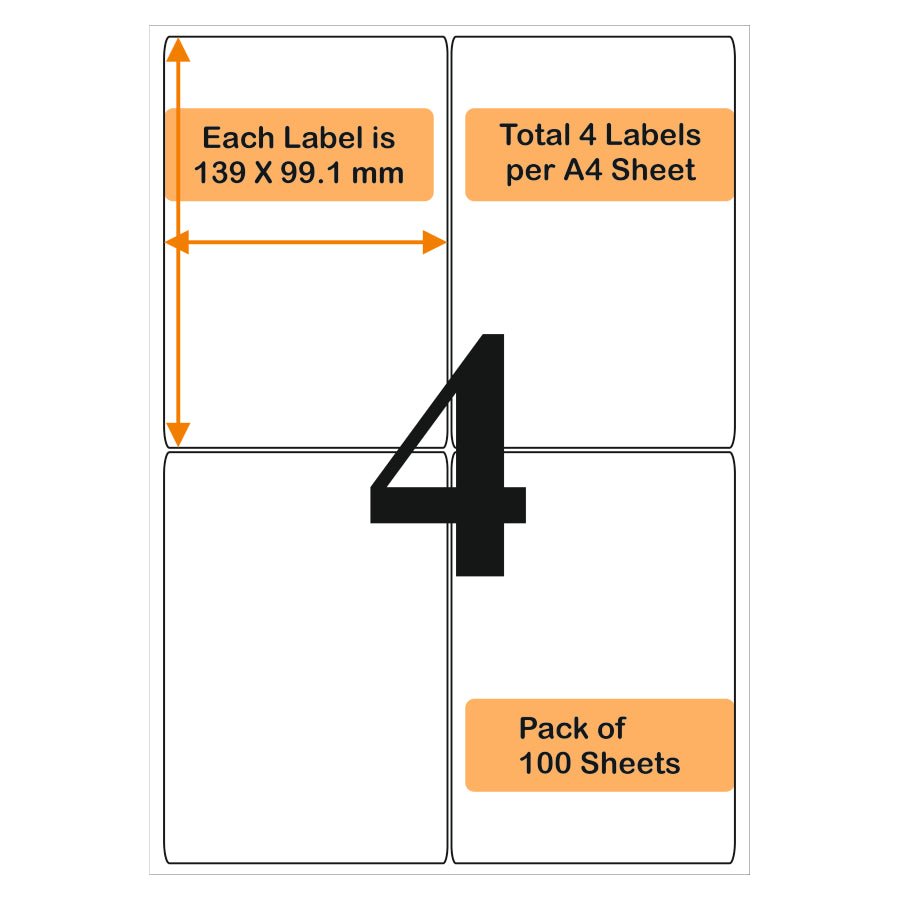 Oddy A4 self stick paper label - 100 sheets Pack - SCOOBOO - ST - 4A4100 - Stencils & Stickers