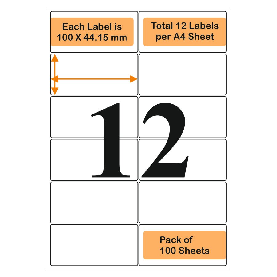 1.5 X 2 Inch White Labels - 100 Sheets With 2500 Labels Total For Inkjet & Laser Printers