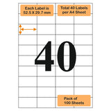 Oddy A4 self stick paper label - 100 sheets Pack - SCOOBOO - ST - 40A4100 - Stencils & Stickers