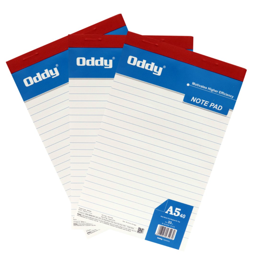 Oddy A5 Writing Paper Pads - SCOOBOO - WPA540 - Loose Sheets