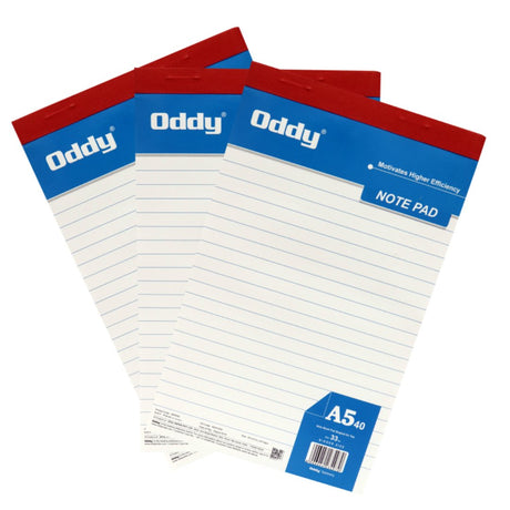 Oddy A5 Writing Paper Pads - SCOOBOO - WPA540 - Loose Sheets