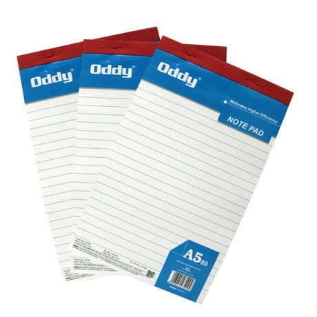 Oddy A5 Writing Paper Pads - SCOOBOO - WPA580 - Loose Sheets