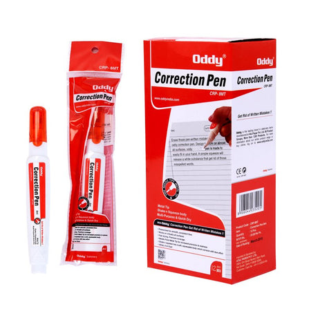 Oddy Correction Pen - (CRP - MT8) - 8 ML Metal Tip - SCOOBOO - CRP - MT - Eraser & Correction