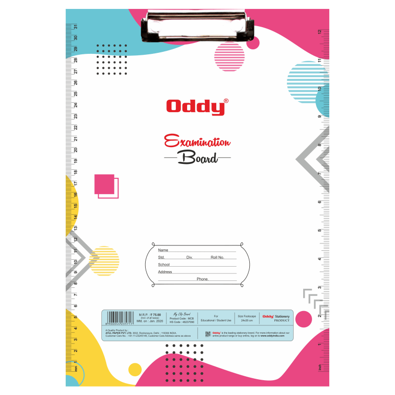 Oddy My Clip Board Printed MDF Boards - 12 Pcs/Box - SCOOBOO - MCB - Exam Board