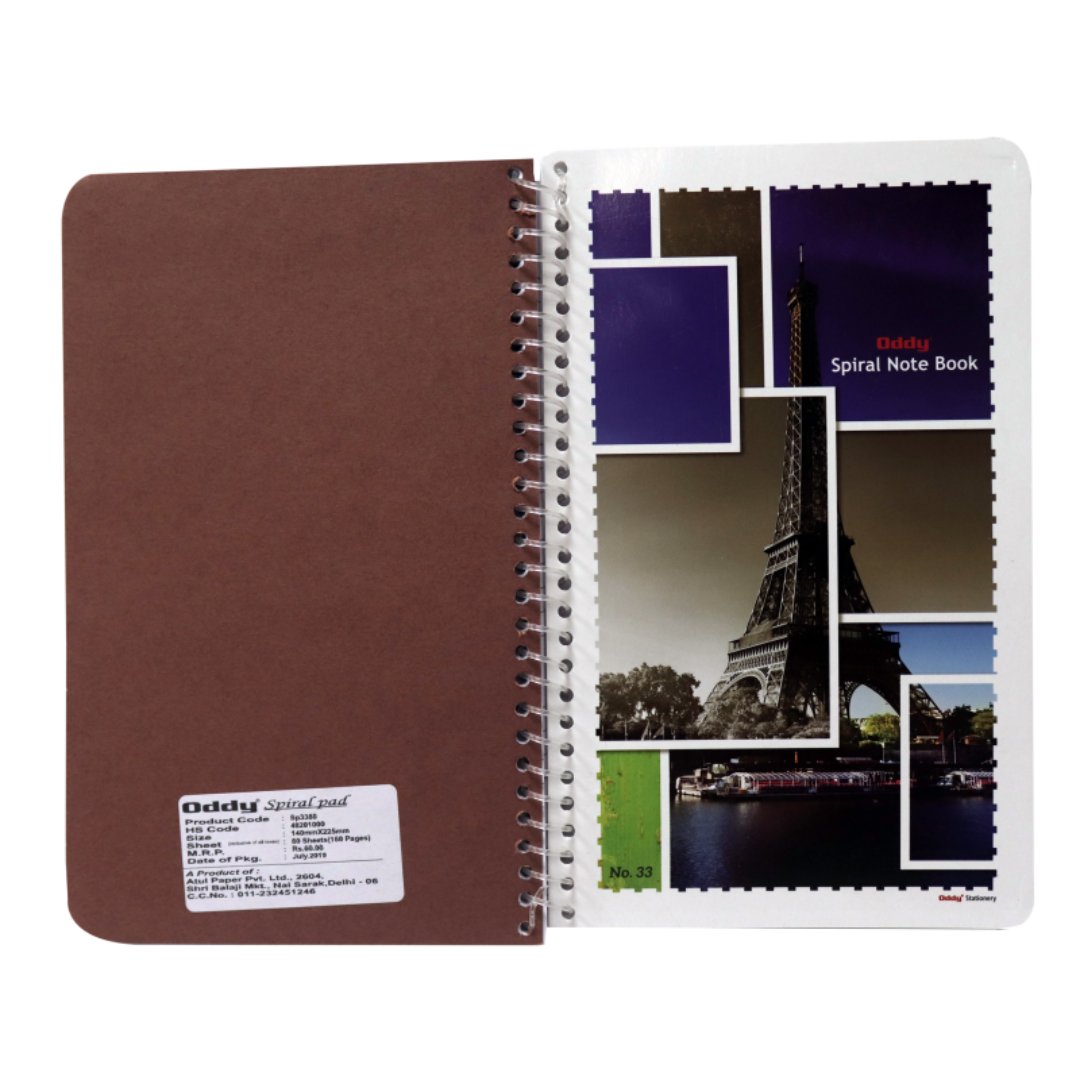 Oddy Note Book 1/8 Spiral Notebook - SCOOBOO - SP3380 - Ruled