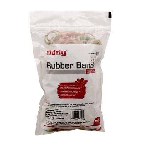 Oddy Rubber Bands - (RB - 100 - G) - SCOOBOO - RB - 100 - G - Paperclips, Fasteners & Rubber bands