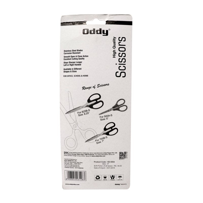 Oddy - Stationery Scissor - (SS - 500A) - SCOOBOO - SS - 500 - A - Scissor