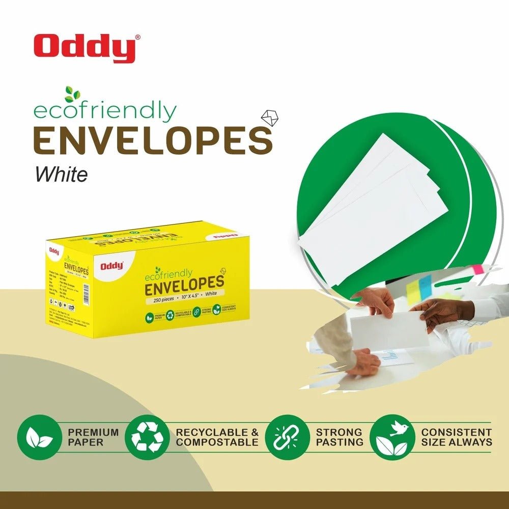 Oddy Stationery White Envelopes - (ENW - 10x4.5) - SCOOBOO - ENW - 10x4.5 - Envelopes