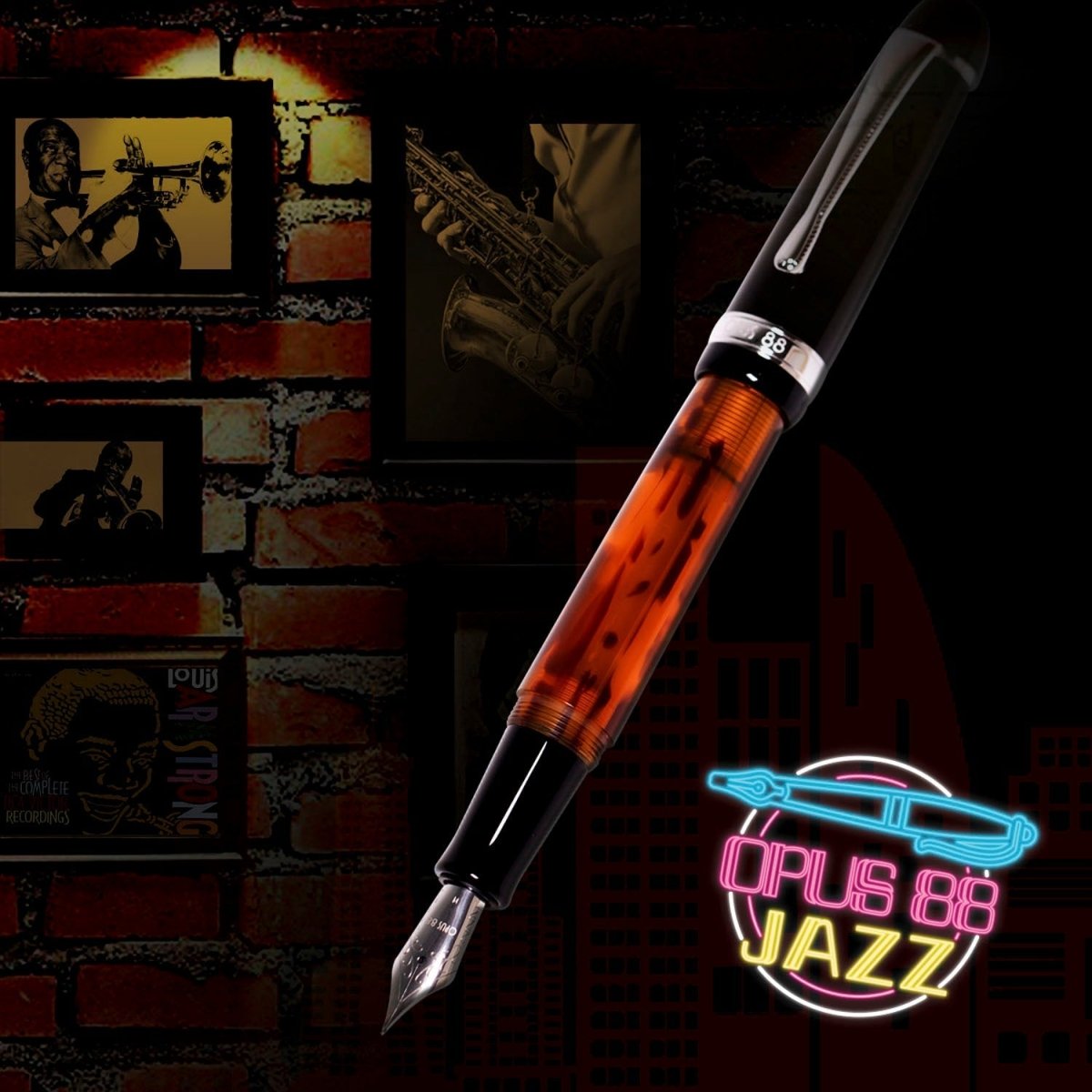 Opus 88 Jazz Amber Fountain pen - SCOOBOO - OP88_JZZ_AMB_FPEF_97010722_EF - Fountain Pen
