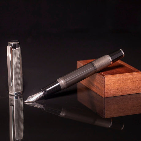 Opus 88 Opera Grey Dot Fountain pen - SCOOBOO - OP88_OPR_GRYDOT_FPEF_98041205_EF - Fountain Pen