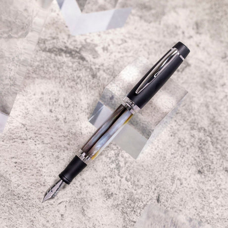 Opus 88 Shell Black Mother of Pearl Fountain pen - SCOOBOO - OP88_SHL_BLK_MOP_FPEF_98031502_EF - Fountain Pen