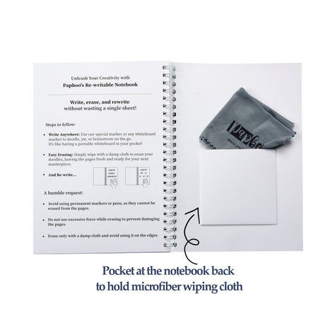 Papboo A5 Easy to Carry Re - writeable/Reusable A5 Notebook With Fine Tip Marker - SCOOBOO - RDyou got this - notebook