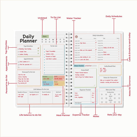 Papboo A5 Hardcover, Hardbound Daily Planner - SCOOBOO - DPSparkle - Planners