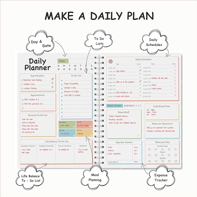 Papboo A5 Hardcover, Hardbound Daily Planner - SCOOBOO - DPRise&Slay - Planners